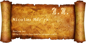 Nicolau Márk névjegykártya